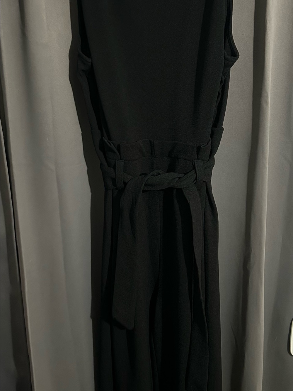 Bar III Black Backless Tie-Waist Dress
